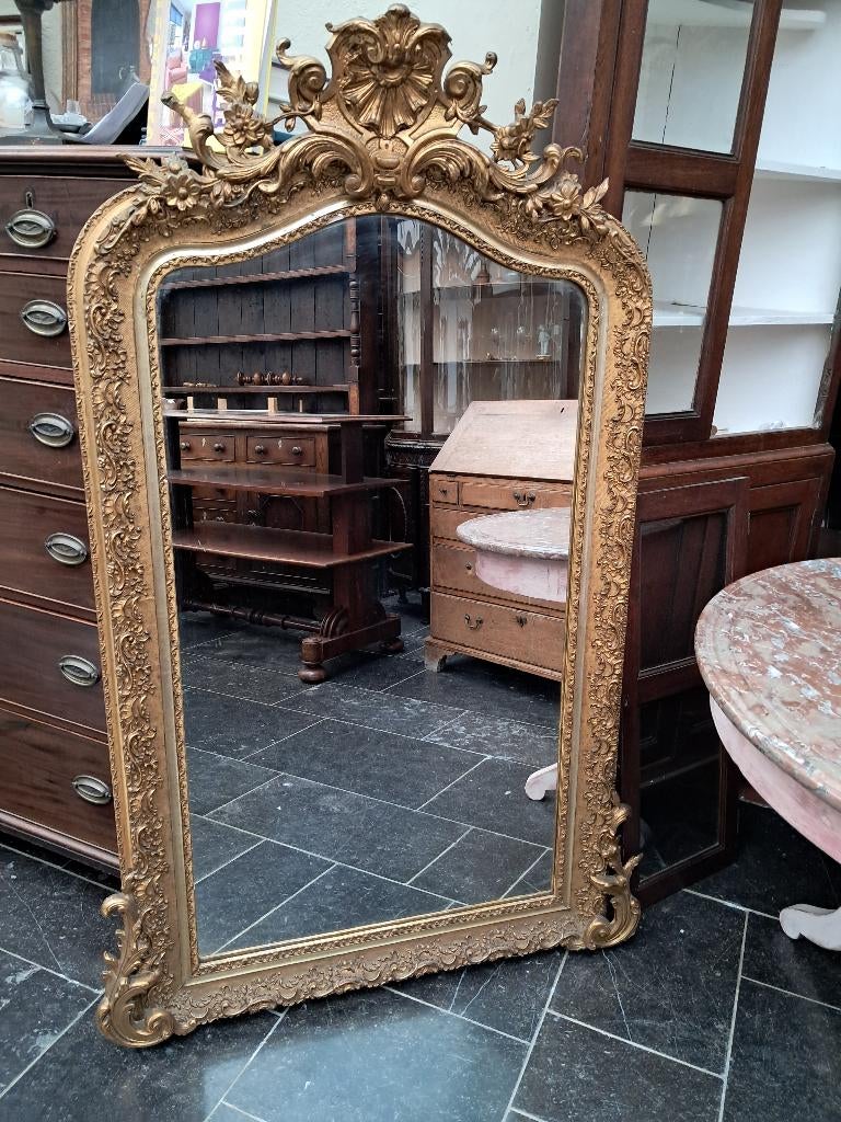 Miroir français en métal doré, Antiquités & Art, Enlèvement