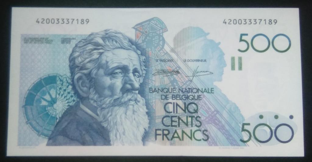 500 francs belges - Meunier modèle B 1982-1984 demanet, Timbres & Monnaies, Billets de banque | Belgique, Enlèvement ou Envoi