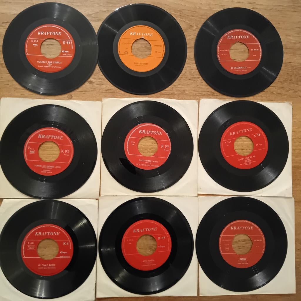Lot van 9 Kraftone singles uit de periode 1960-1962, Cd's en Dvd's, Ophalen of Verzenden, Gebruikt