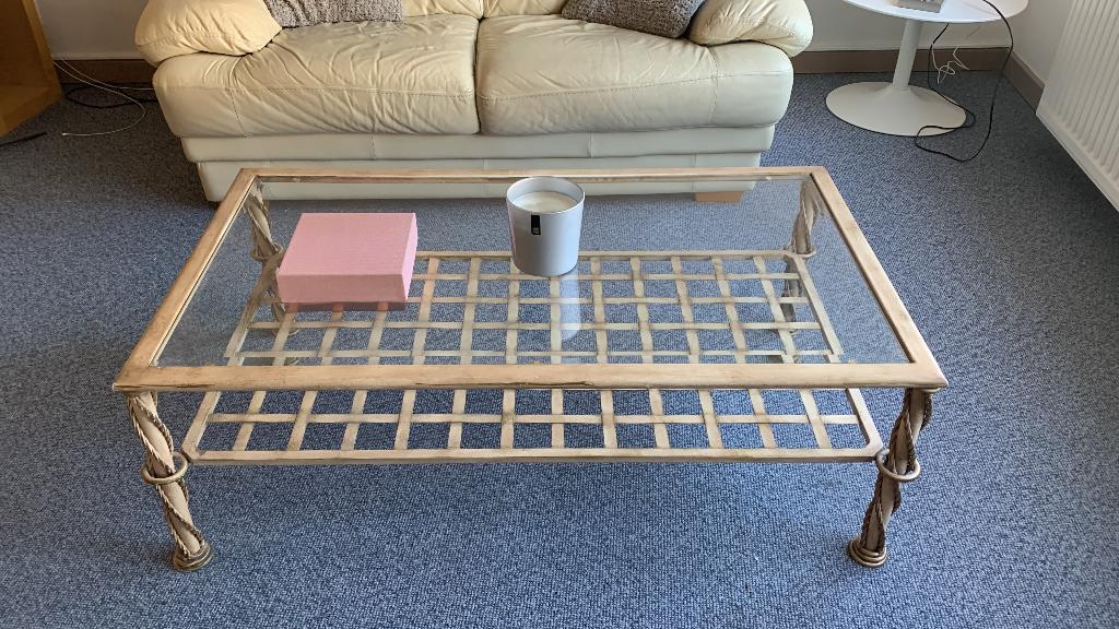 Table de salon, Maison & Meubles, 100 à 150 cm, Moins de 50 cm, Comme neuf, Verre