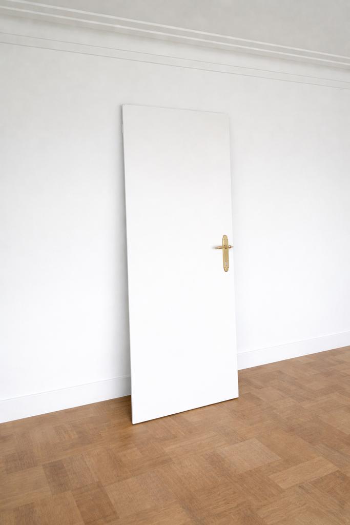 Witte binnendeur met goudkleurige klink - Afhalen in Gent, Ophalen, Zo goed als nieuw, Binnendeur