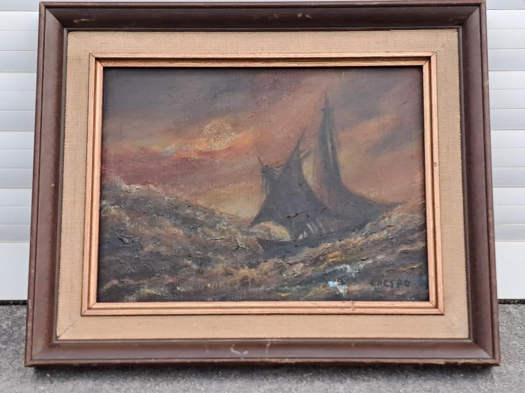 huile sur toile marine signe crespo, Enlèvement ou Envoi