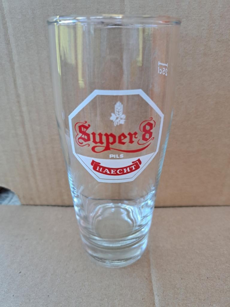 Retro bierglas : SUPER 8 pils van HAECHT, Verzamelen, Biermerken, Ophalen of Verzenden, Zo goed als nieuw, Glas of Glazen, Overige merken