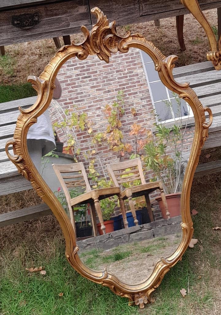 Prachtige oude spiegel 94/64 cm., Ophalen, 50 tot 100 cm, Minder dan 100 cm