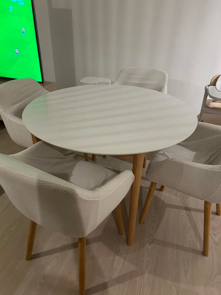 Eettafel met stoelen, Huis en Inrichting, Tafels | Eettafels, Ophalen, Zo goed als nieuw