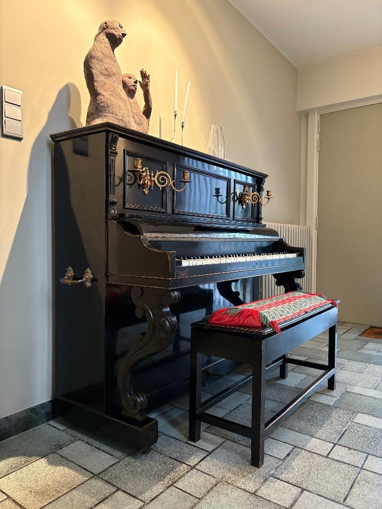 Piano Pleyel ancien (1906) avec certificat + banc, Brillant, Enlèvement, Utilisé, Piano