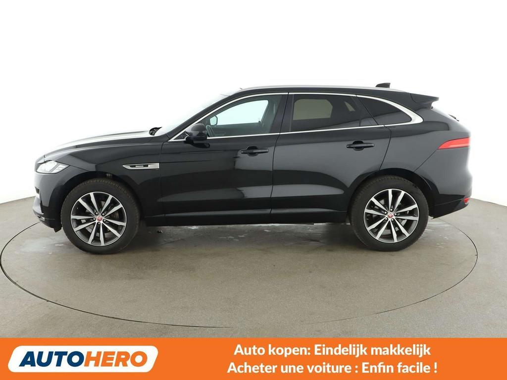 Jaguar F-Pace 25d R-Sport AWD (bj 2019, automaat), Auto's, Jaguar, Zwart, Leder, Startonderbreker, 198 g/km