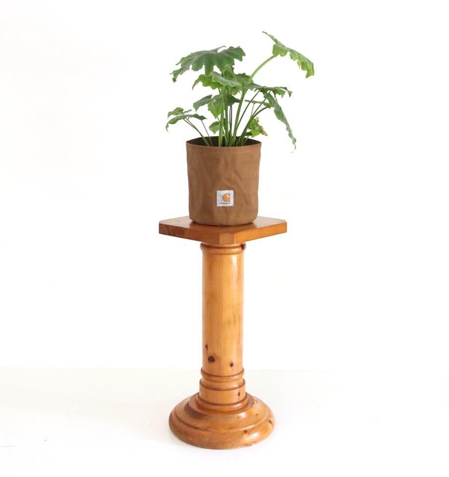 Vintage pine plantenstaander - Seventies pedestal, Ophalen
