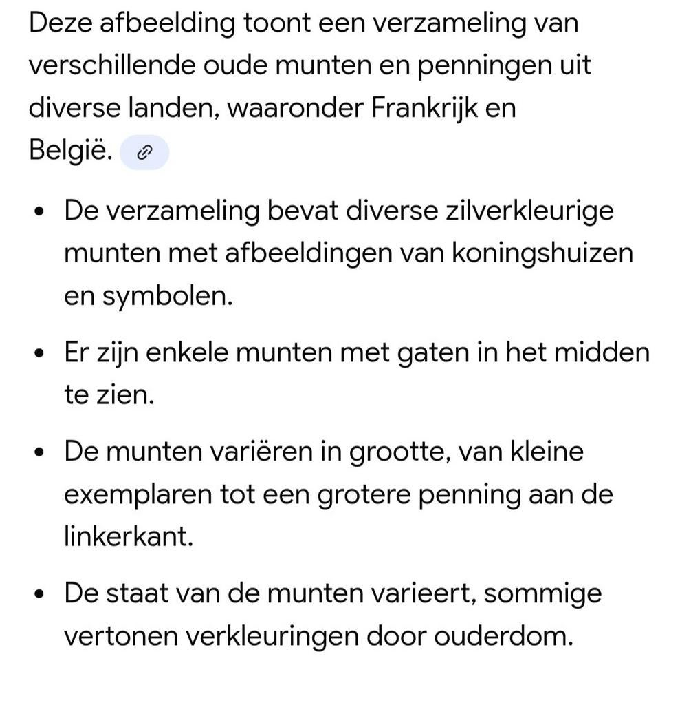 Oude munten te koop uitleg naast de foto, Tickets en Kaartjes, Kortingen en Cadeaubonnen