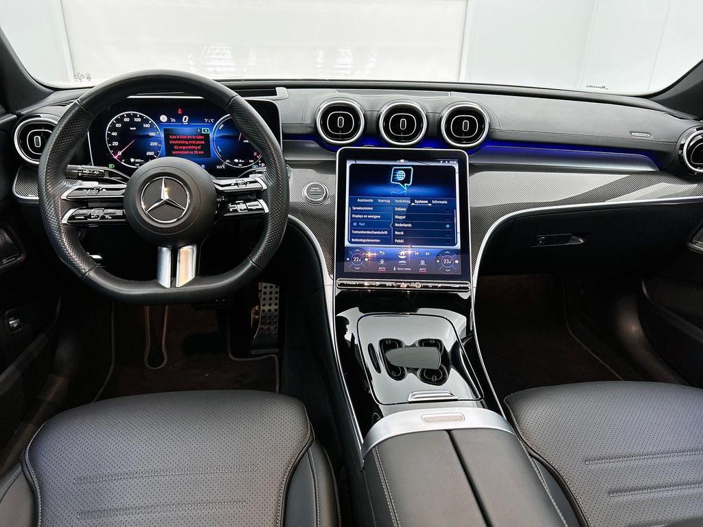 Mercedes-Benz C-klasse 300 DE Break AMG Line Panoramisch Dak, Auto's, Mercedes-Benz, Automaat, 197 pk, Zwart, Plug-in hybride