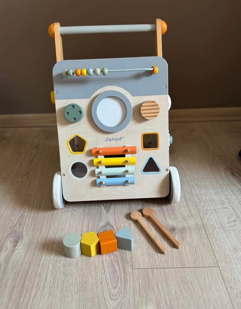 Loopwagen Janod, Kinderen en Baby's, Speelgoed | Houten speelgoed, Ophalen, Zo goed als nieuw