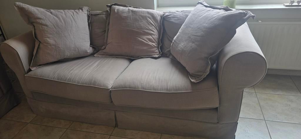 Landelijke Salon in taupe. Twee zit en drie zit, Ophalen