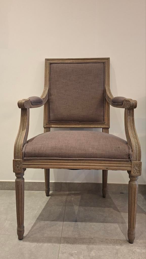 Chaise moderne style Louis XVI, Maison & Meubles, Fauteuils, Bois, Tissus, Enlèvement