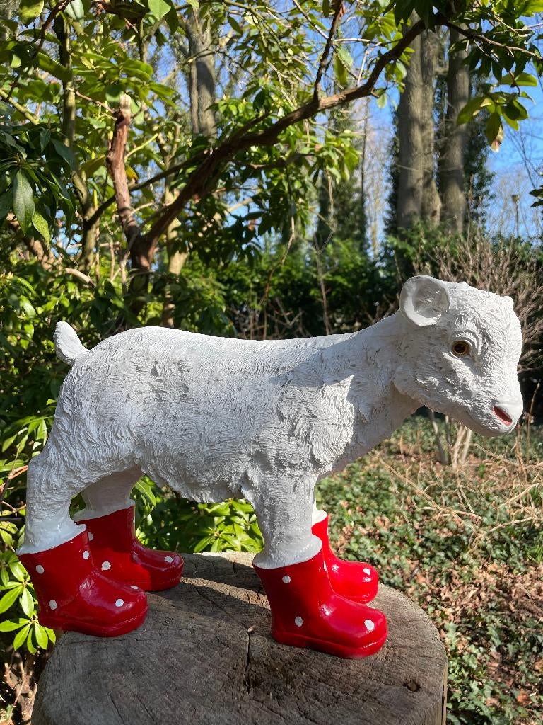 Geitje laarsjes, tuin, boerderij Rood 45cm, Ophalen, Nieuw, Kunststof, Dierenbeeld