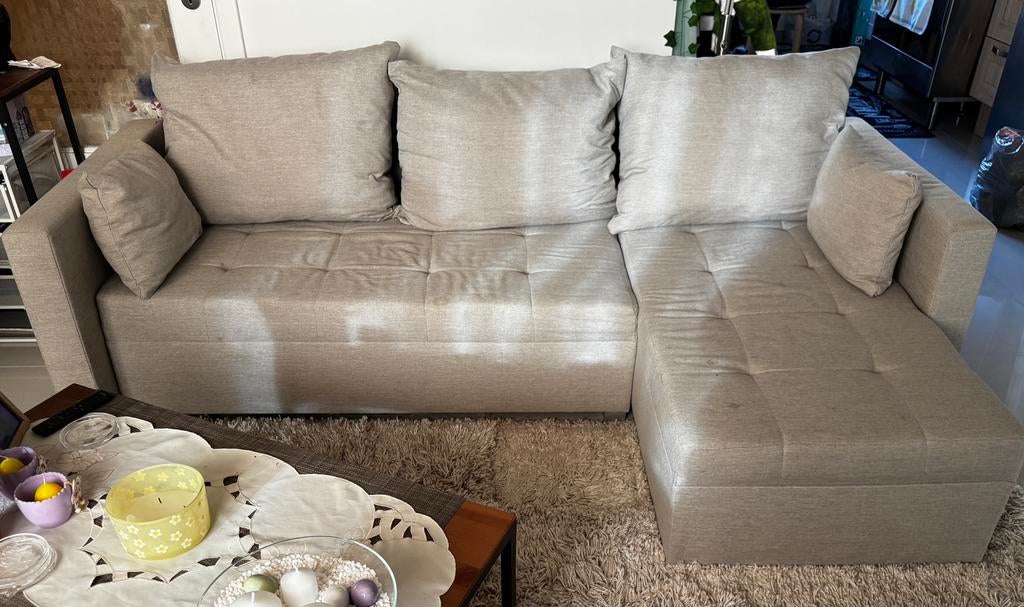 Canapé d'angle, canapé-lit avec rangement, Maison & Meubles, Enlèvement, Comme neuf