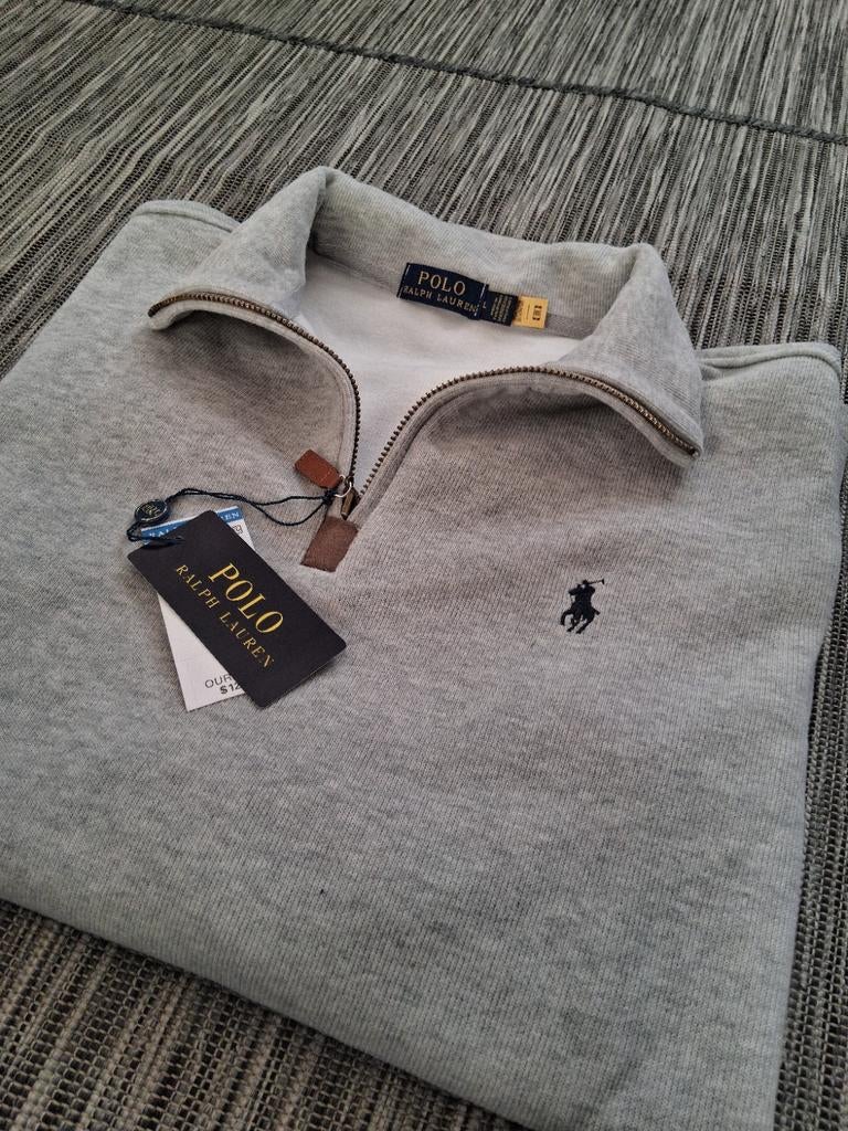 Pull zippé Ralph Lauren - Très bon état - taille L, Vêtements | Hommes, Neuf, Gris, Enlèvement ou Envoi, Taille 52/54 (L)