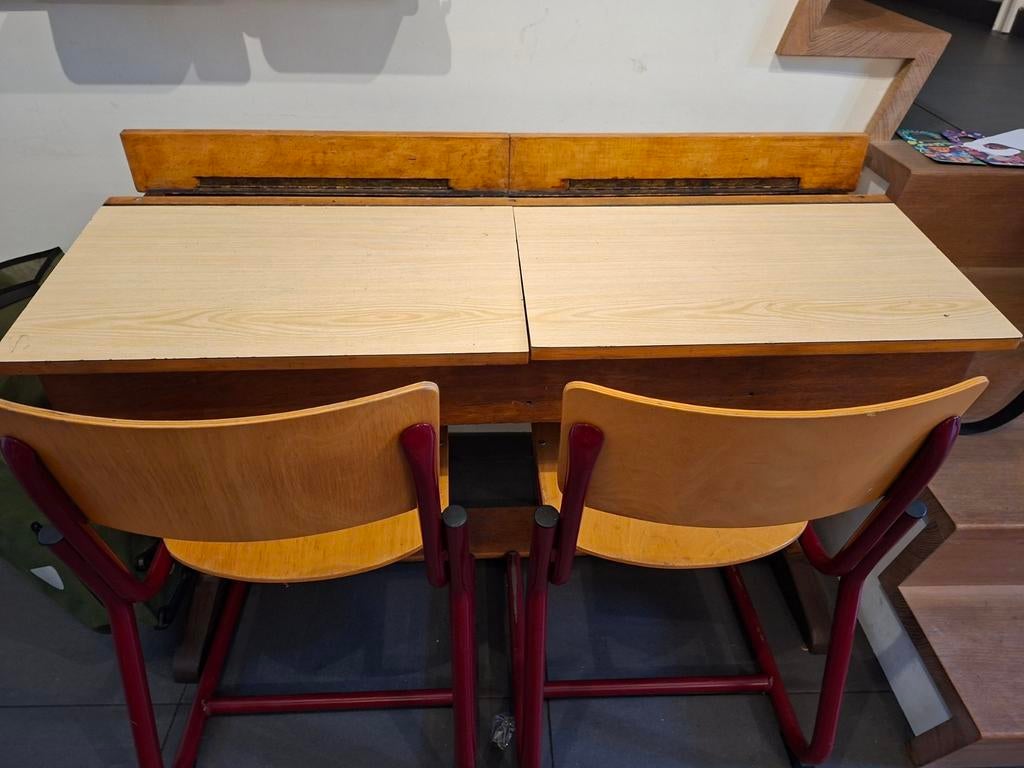 Schoolbank met 2 kinderstoelen, Huis en Inrichting, Complete eetkamers, Ophalen
