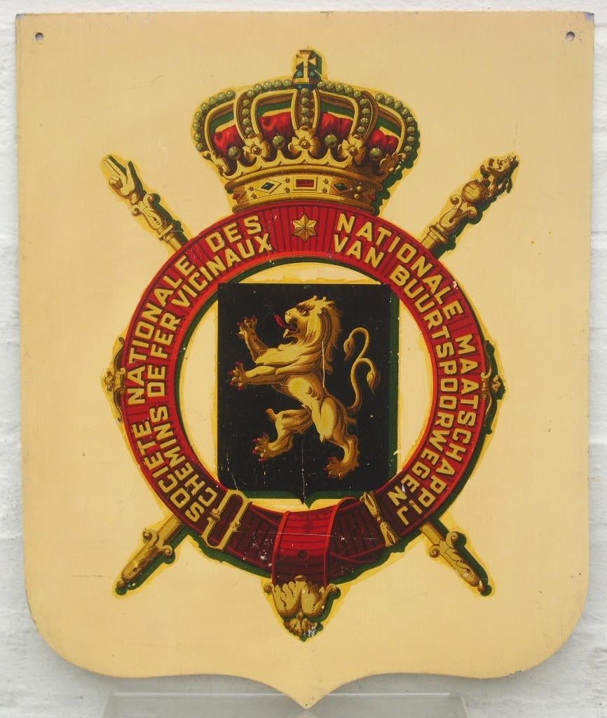 Plaque en métal tramway vicinal belge tout début années 1950, Envoi, Utilisé, Tram, Autres types