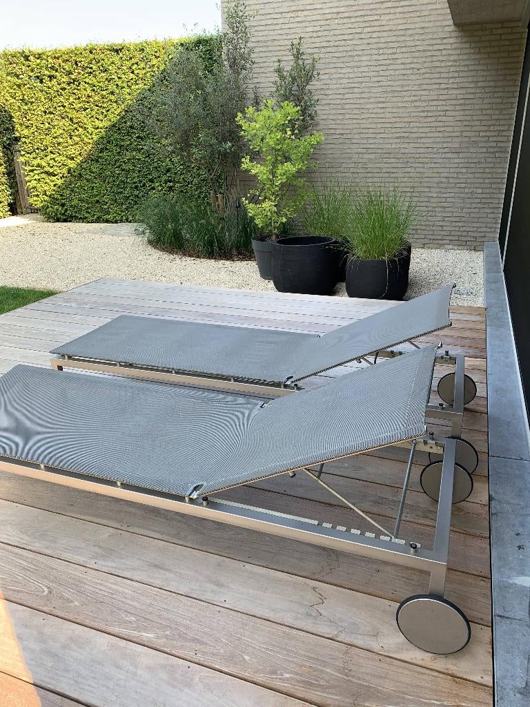 2 Ligbedden Tribù, Tuin en Terras, Ophalen, Gebruikt, Overige materialen, Verrijdbaar