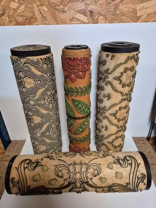 4 rouleaux de papier peint anciens, Antiquités & Art, Antiquités | Outils & Instruments, Enlèvement