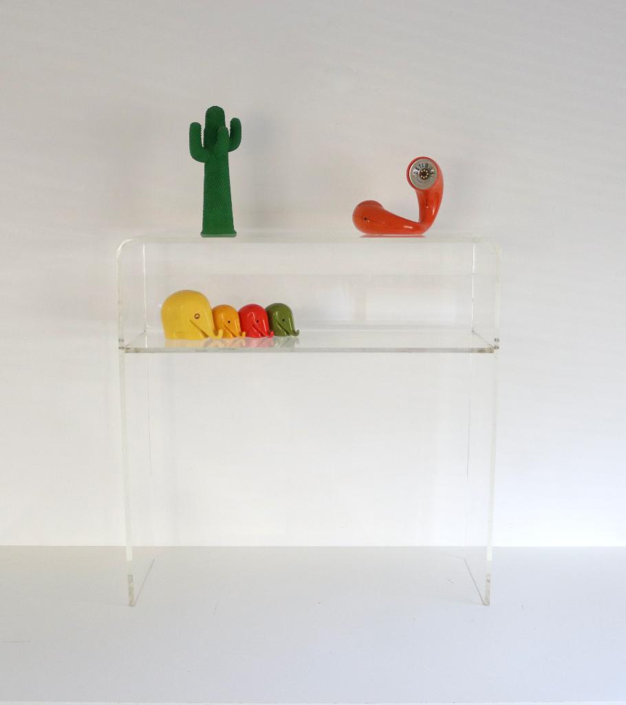 Vintage plexi sidetable - Lucide plexiglass bijzettafel, Antiek en Kunst, Ophalen