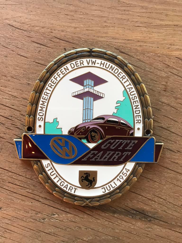 VW kever emaille bordje grille logo, Ophalen of Verzenden, Zo goed als nieuw, Reclamebord