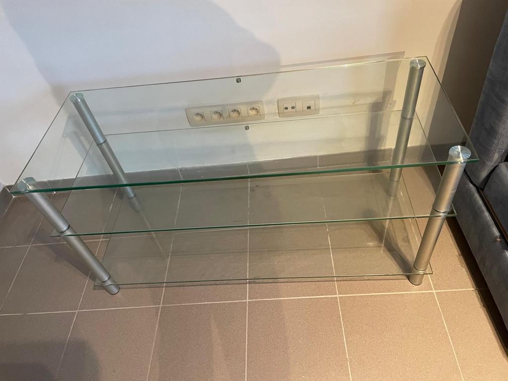 Tv meubel « norstone Epur 3 «, Huis en Inrichting, Kasten |Televisiemeubels, Ophalen, Zo goed als nieuw, Glas