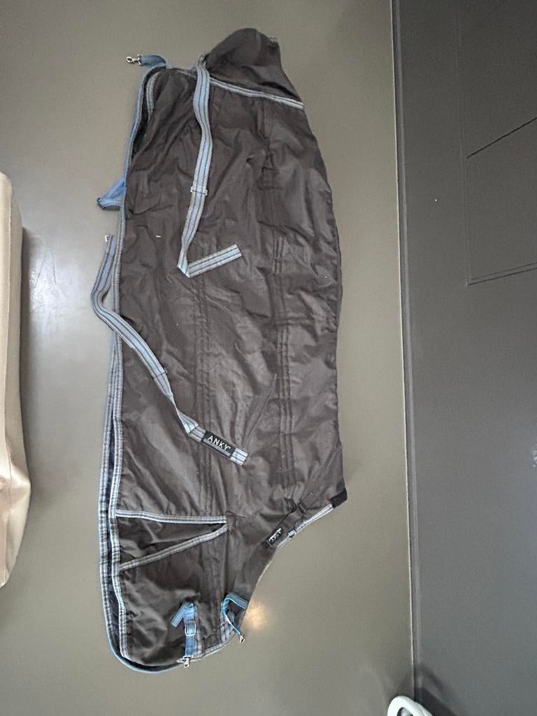 Bruin-grijs staldeken van Anky, maat 160 cm, Dieren en Toebehoren, Ophalen, Zo goed als nieuw