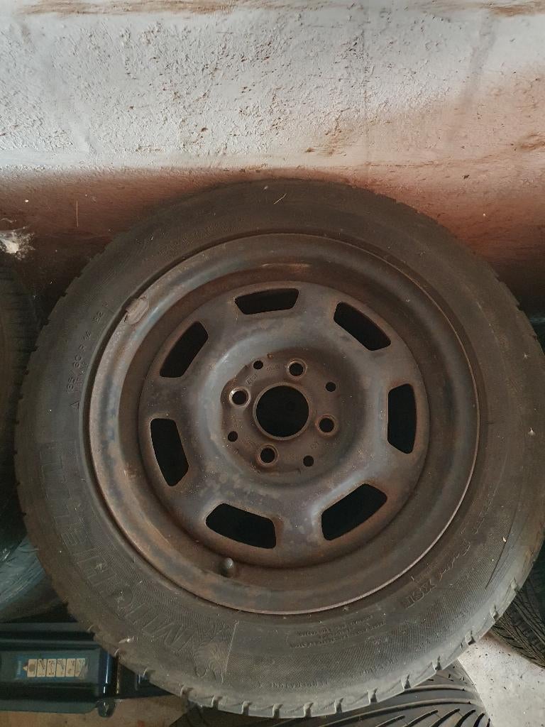 4x100 14 inch set stalen velgen, Ophalen, 14 inch, Gebruikt, Velg(en)