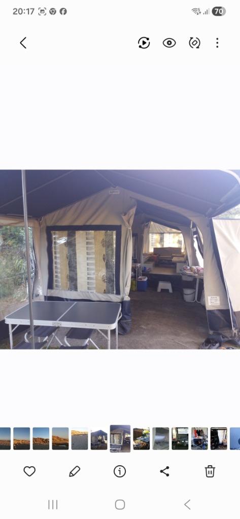 tente pliante avec remorque, avec auvent,, Caravanes & Camping, Caravanes pliantes, Autres marques, Présent, Enlèvement, Jusqu'à 3
