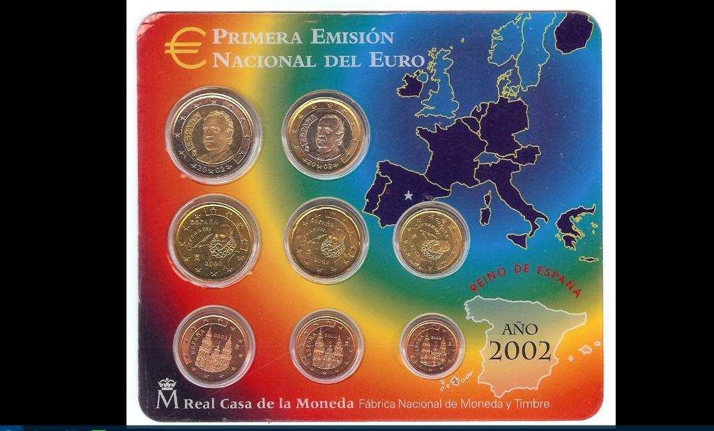 Complete 8-delige jaarset Euromunten Spanje 2002 BU FDC, Postzegels en Munten, Munten | Europa | Euromunten, Ophalen of Verzenden