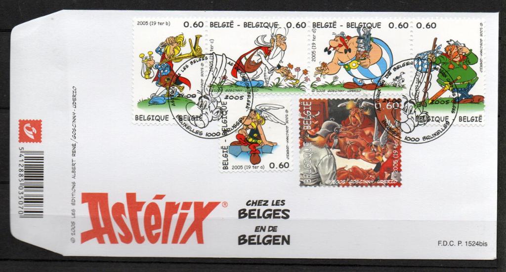 Année 2005 : FDC 3433-3438 du bloc 123 - Astérix chez les Be, Timbres & Monnaies, Timbres | Europe | Belgique, Enlèvement