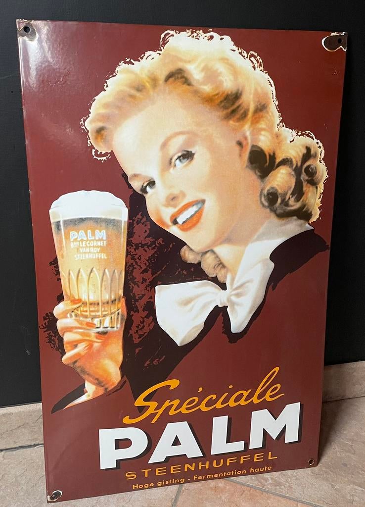Emaille bord speciale palm vintage mancave, Ophalen of Verzenden, Zo goed als nieuw