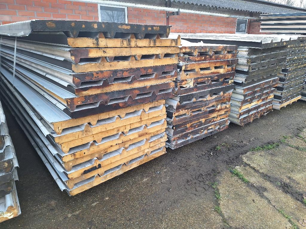 Sandwichpanelen 6cm PUR dakplaten 3,72m (evt. op maat), 15 m² ou plus, Autres couleurs, Enlèvement, Utilisé