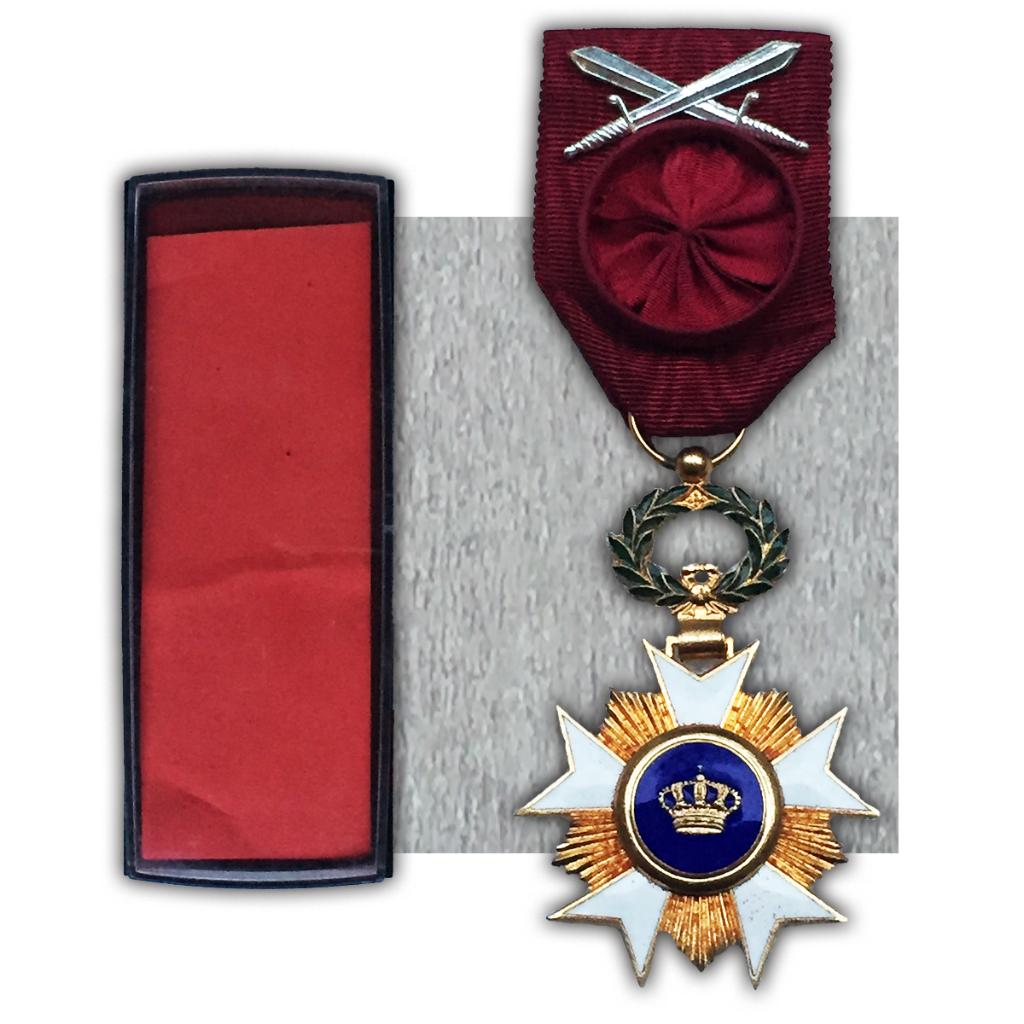 🚨ABL CROIX OFFICIER ORDRE DE LA COURONNE ÉPÉES CROISÉES, Collections, Objets militaires | Général, Envoi, Armée de terre, Ruban, Médaille ou Ailes