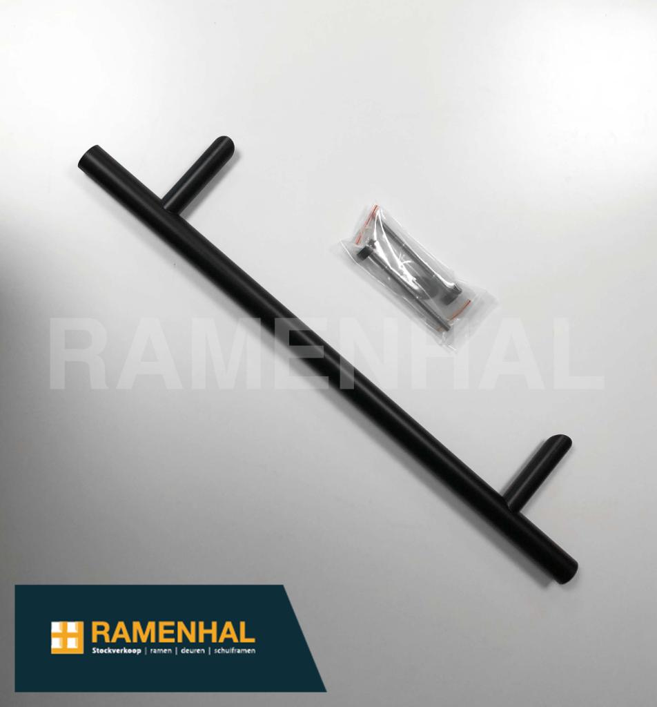 Deurtrekkers zwart, inox, raambeslag, raamroosters, 9005, Glas, Ramenhal, Ophalen of Verzenden, Buitendeur