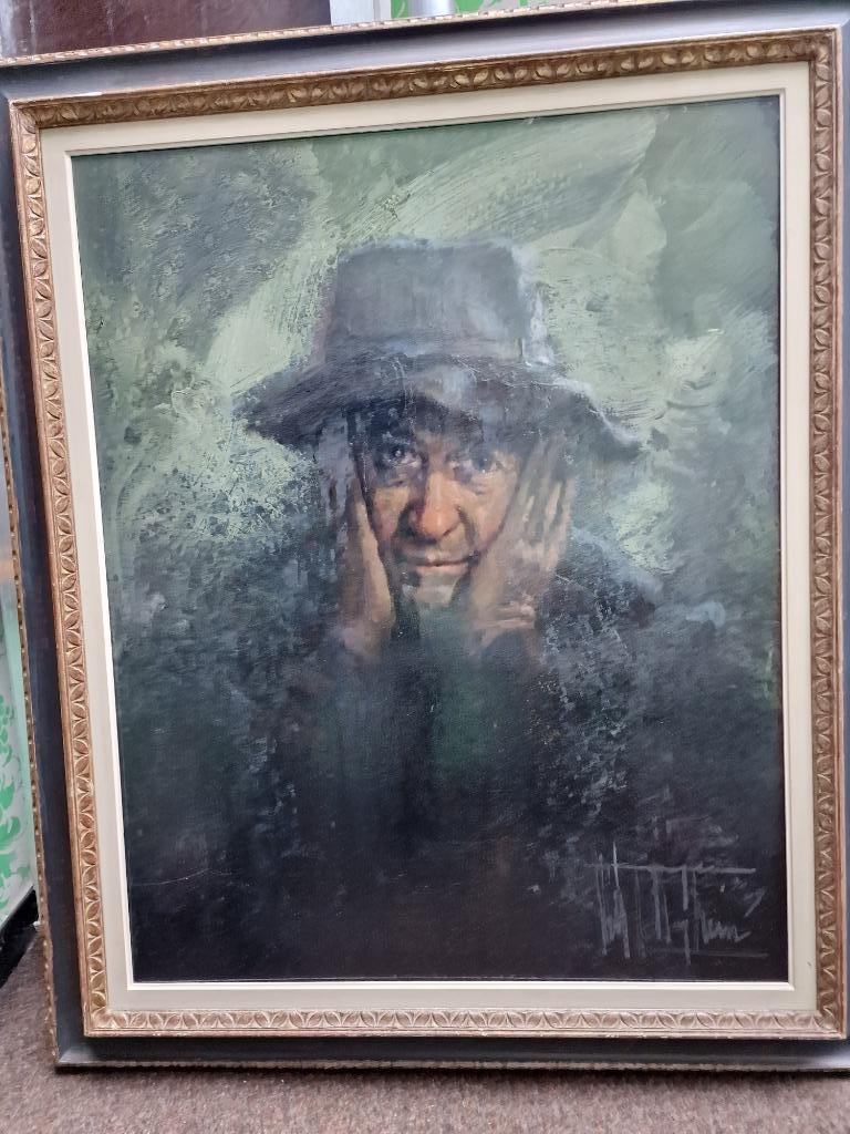 Roger Van Belleghem olieverf krachtig mannenportret, Ophalen