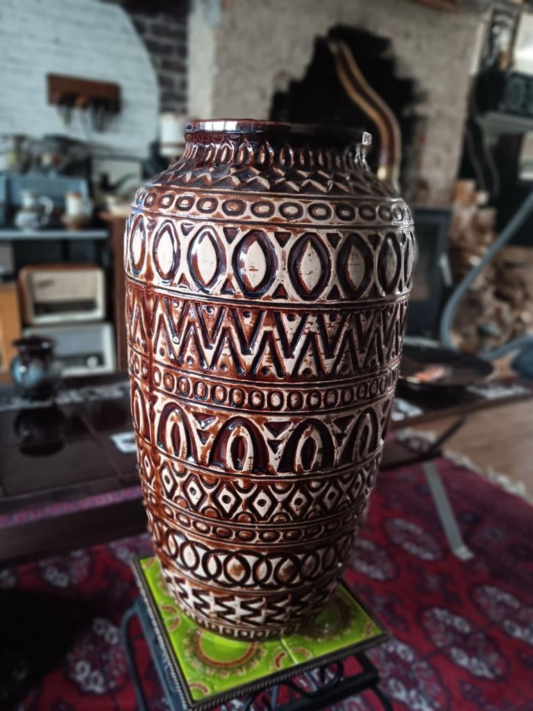 Vloervaas Bay keramiek xl West Germany., Ophalen