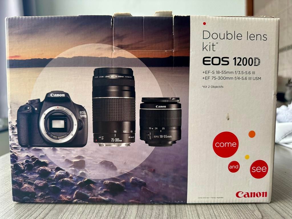 Canon Eos 1200D double objectif 18-55mm + 75-300 mm, 18 Mégapixel, Canon, Comme neuf, Enlèvement