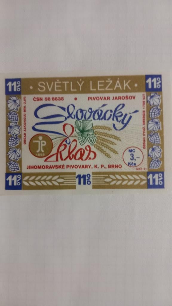 Étiquette de bière, classe slovaque (207), Collections, Enlèvement ou Envoi
