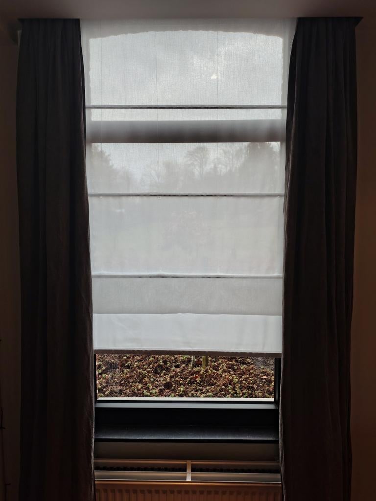 Gordijnen, Huis en Inrichting, Ophalen, Gebruikt, 100 tot 150 cm, Bruin