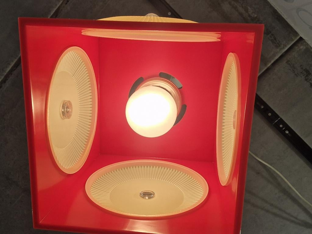 Jaren 70 Popart Cube hangverlichting , space age kunststof, Huis en Inrichting, Lampen | Hanglampen, Kunststof, Ophalen of Verzenden