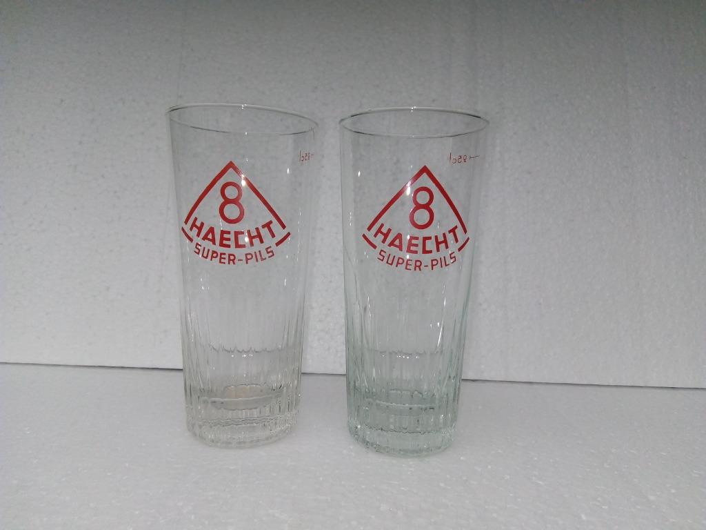 Twee antieke 8 HAECHT SUPER PILS glazen, Verzamelen, Biermerken, Ophalen of Verzenden, Zo goed als nieuw, Glas of Glazen, Overige merken