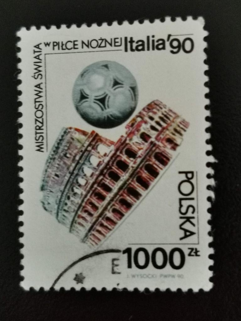 Polen 1990 - sport - WK voetbal, Ophalen of Verzenden, Polen, Gestempeld