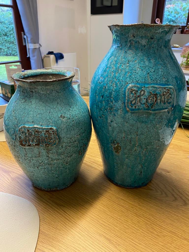 Turquase urne/vazen, Ophalen