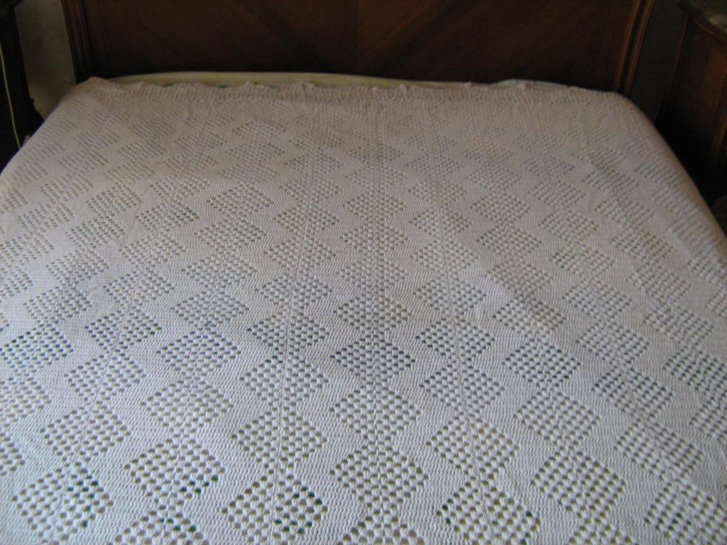 1 couvre-lit vintage crocheté en coton, Autres dimensions, Enlèvement ou Envoi, Utilisé, Autres types