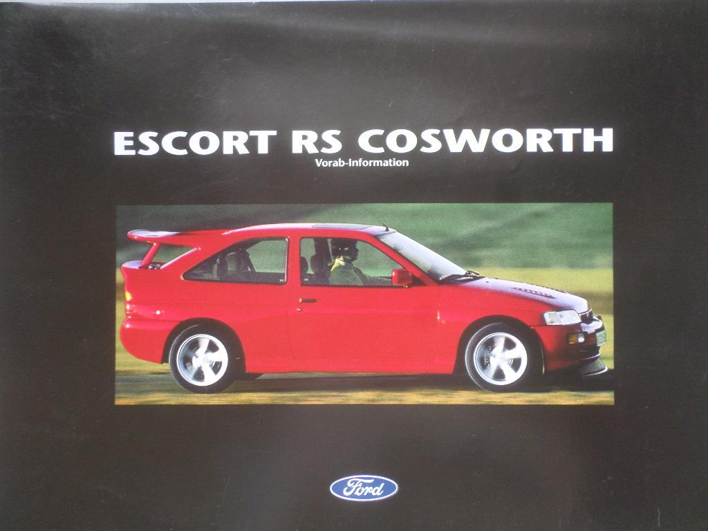 Brochure de la Ford Escort RS Cosworth 1992, Enlèvement ou Envoi, Ford