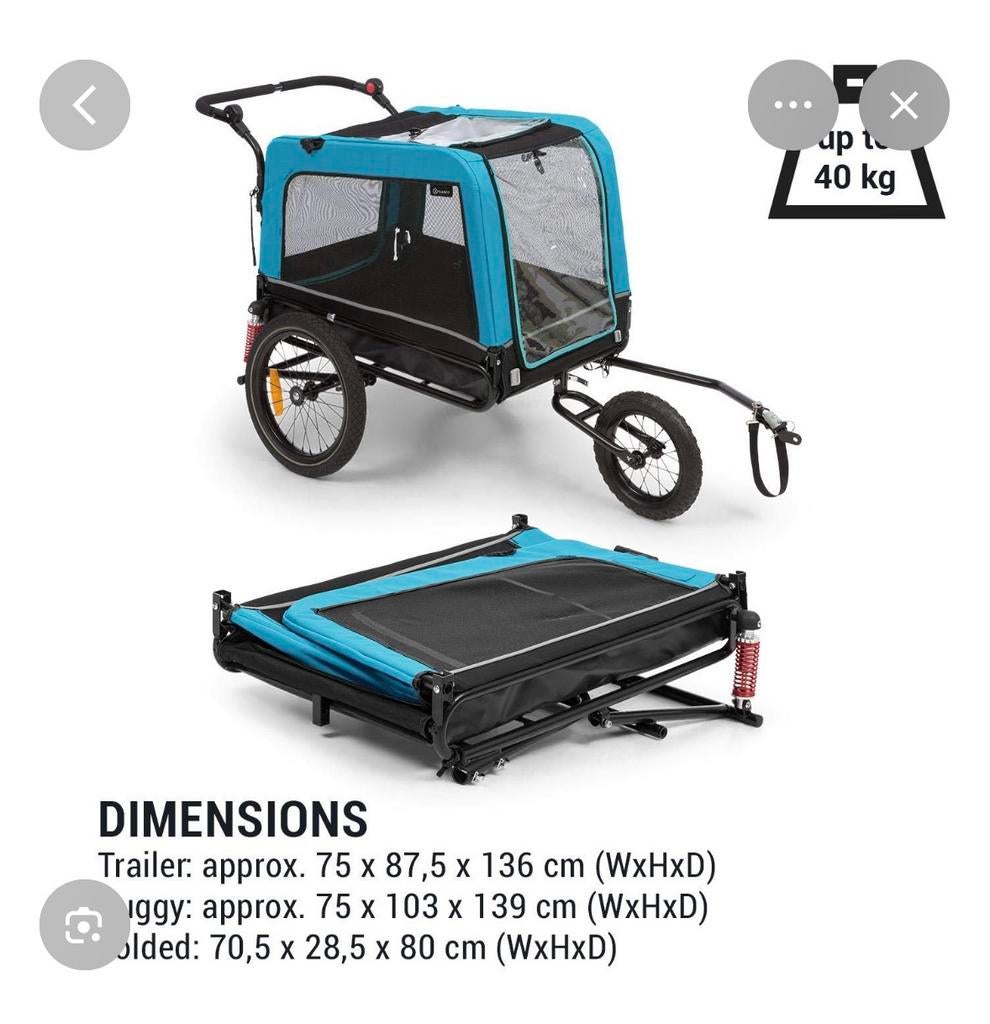 Hondenbuggy/ hondenfietskar, Dieren en Toebehoren, Ophalen, Gebruikt