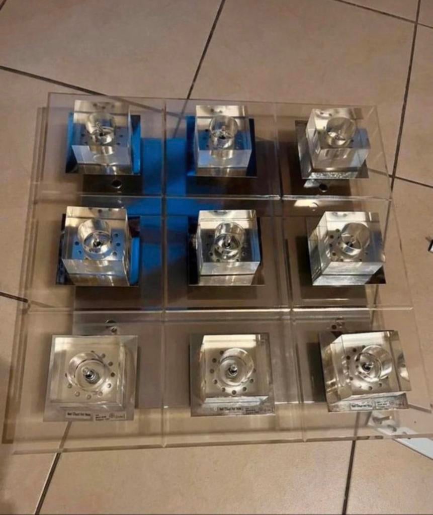 Plafond carré 9 lumières LED, Envoi, Utilisé, Verre, LED