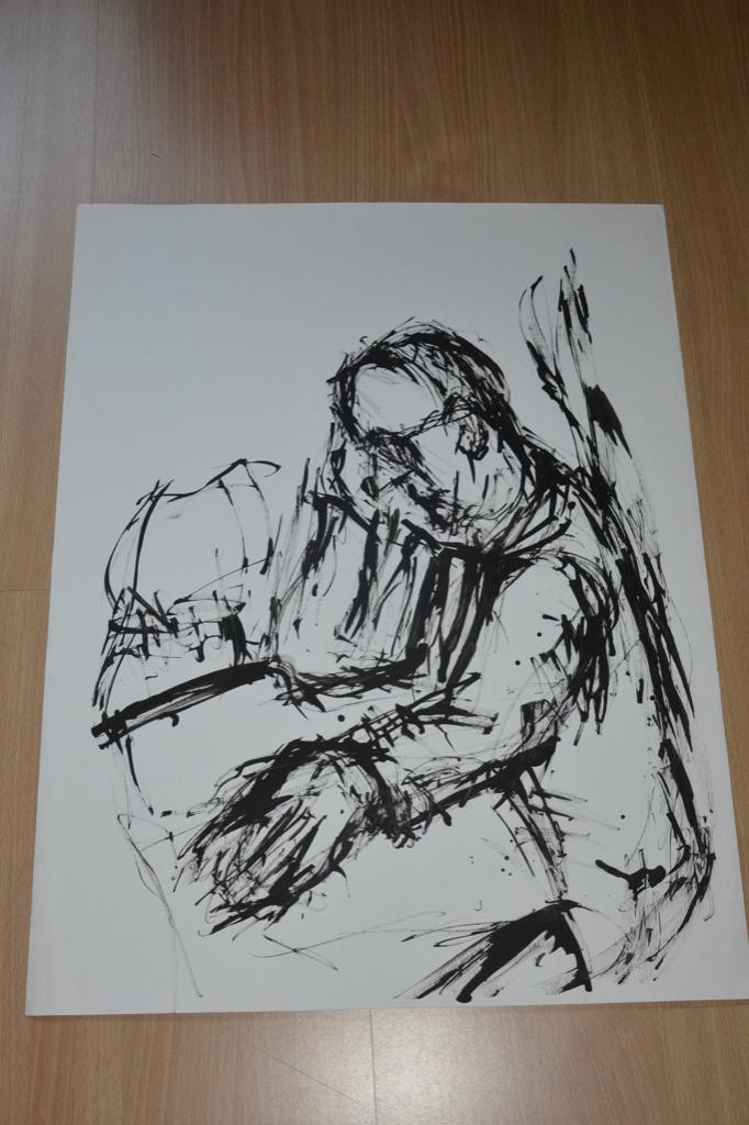 Originele rietpentekening Dolf Jaspers, Ophalen of Verzenden